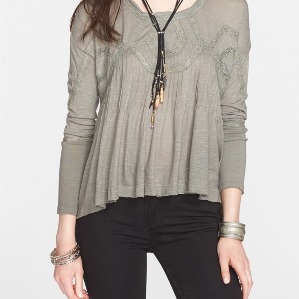 ⭐️ Free People New Hope Babydoll Top Embroidered
